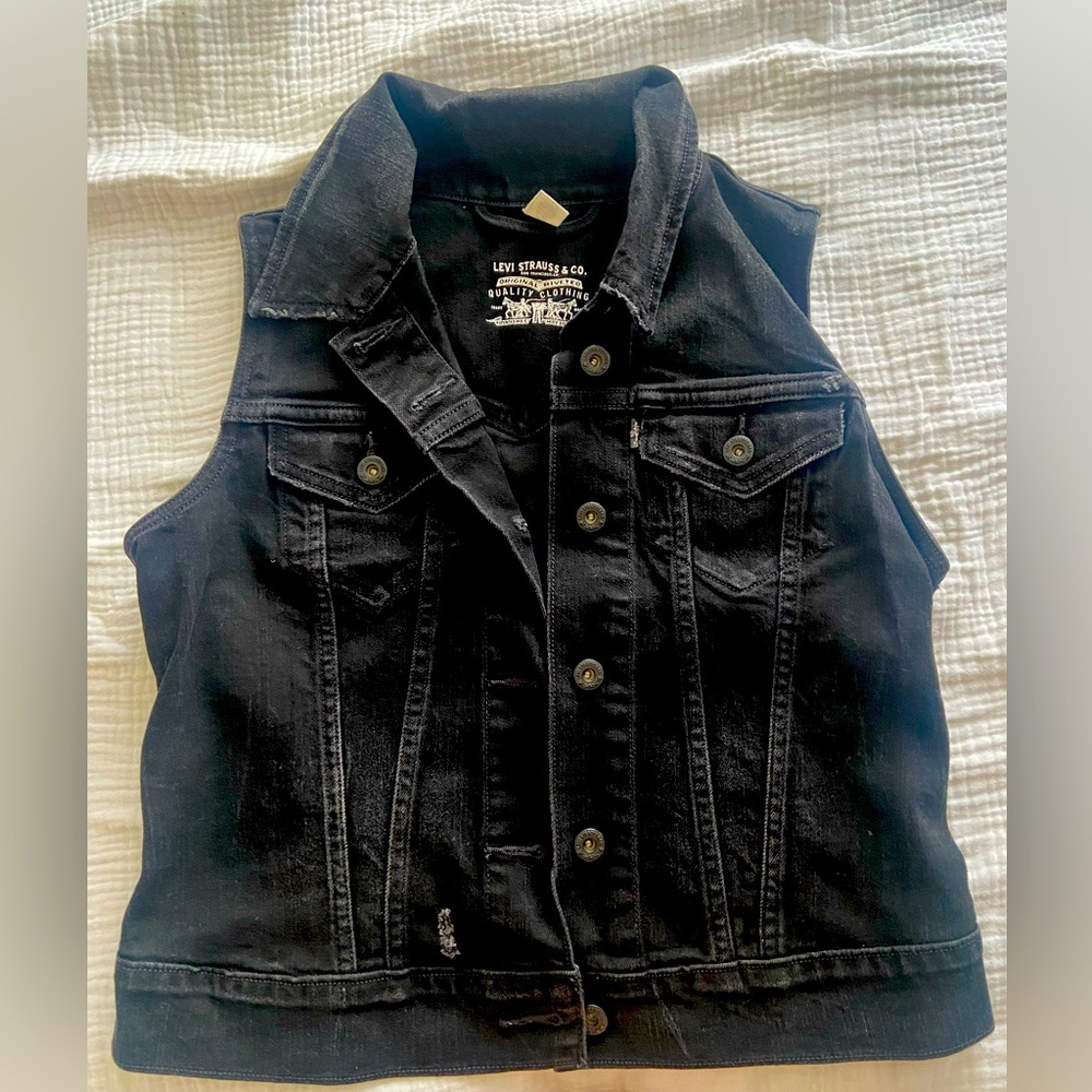 Vintage Levi's Black denim vest